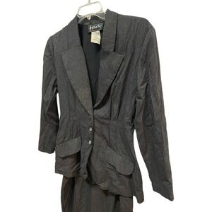 All That Jazz 2pc Suit Blazer Pants Set Gray Black Dance Size 11/12 Vintage 90s